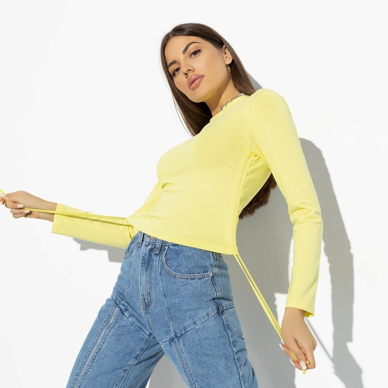 Лонгслив Акцентная штучка (juicy lemon). Состав: 97% хлопок, 3% эластан