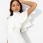 Платье-футляр Разрешите пригласить (белое). Состав: 95% п/э, 5% эластан