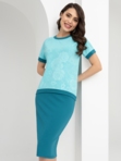 Комплект с юбкой Презентация красоты (2 в 1, бирюза). Состав: 80% п/э, 20% вискоза