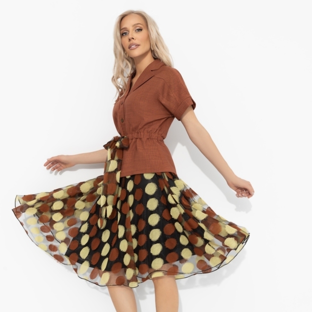 Костюм с юбкой Светские манеры (фэшн, 2 в 1) 