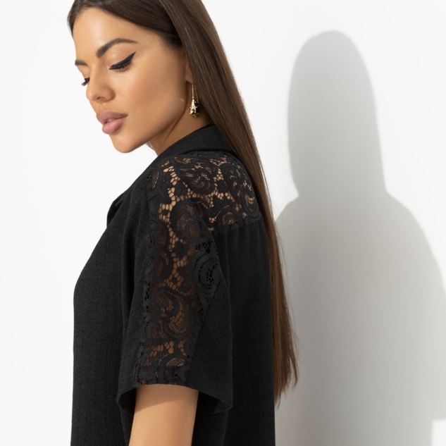 Брючный костюм Престижная номинация (черный, 2 в 1, с поясом) 