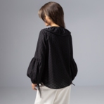 Блуза Пленительная грация (черная). Состав: 100% хлопок