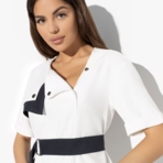 Платье Я онлайн (white style, с поясом). Состав: 67% полиэстер, 30% вискоза, 3% спандекс