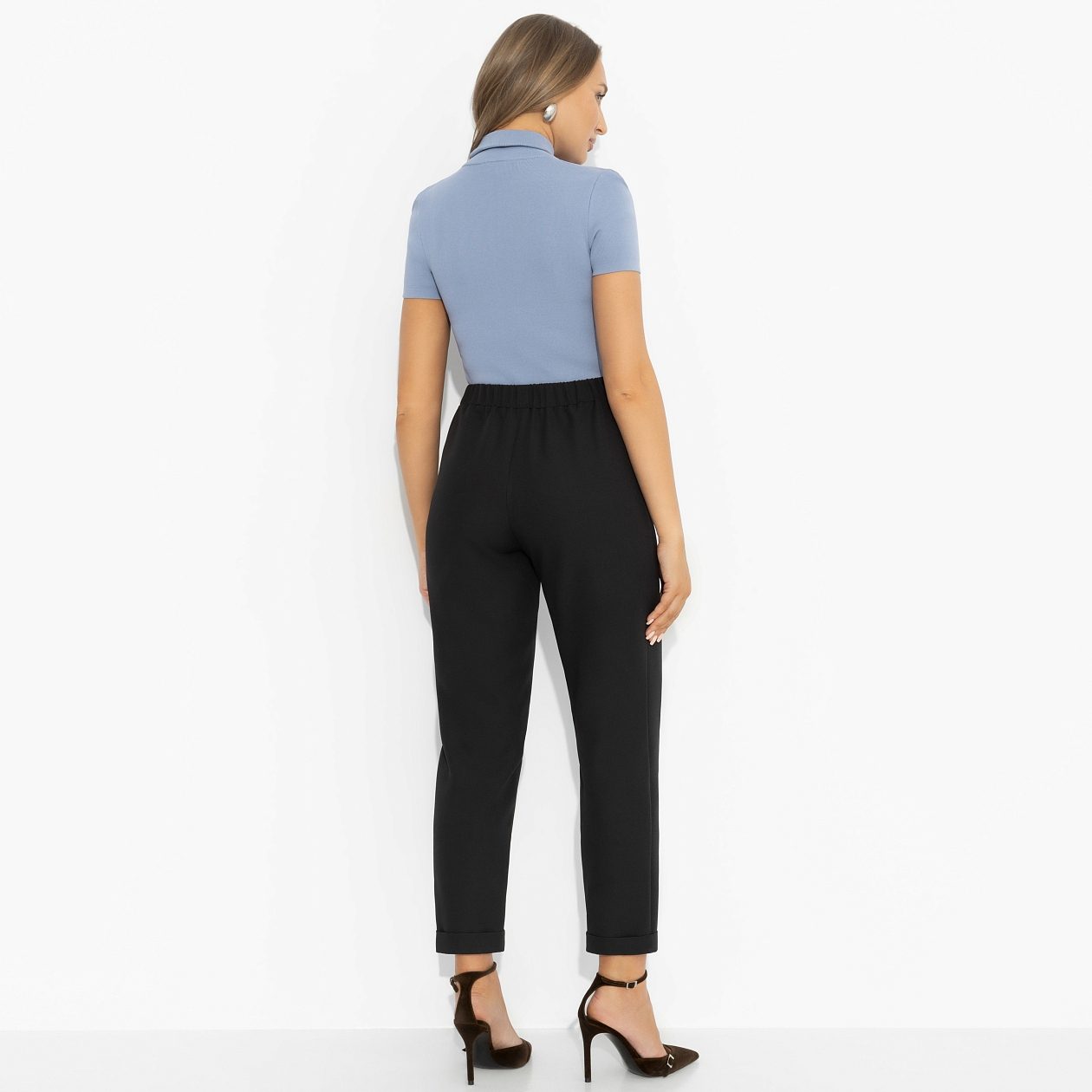 Брюки Модный инстинкт (чёрные). Состав: 95% п/э, 5% эластан