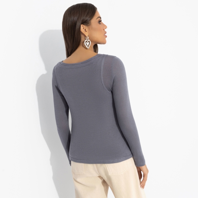 Лонгслив Улетаю в космос (серый) 2 в 1 