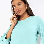 Блуза Предвкушение встречи (тиффани). Состав: 95% п/э, 5% эластан