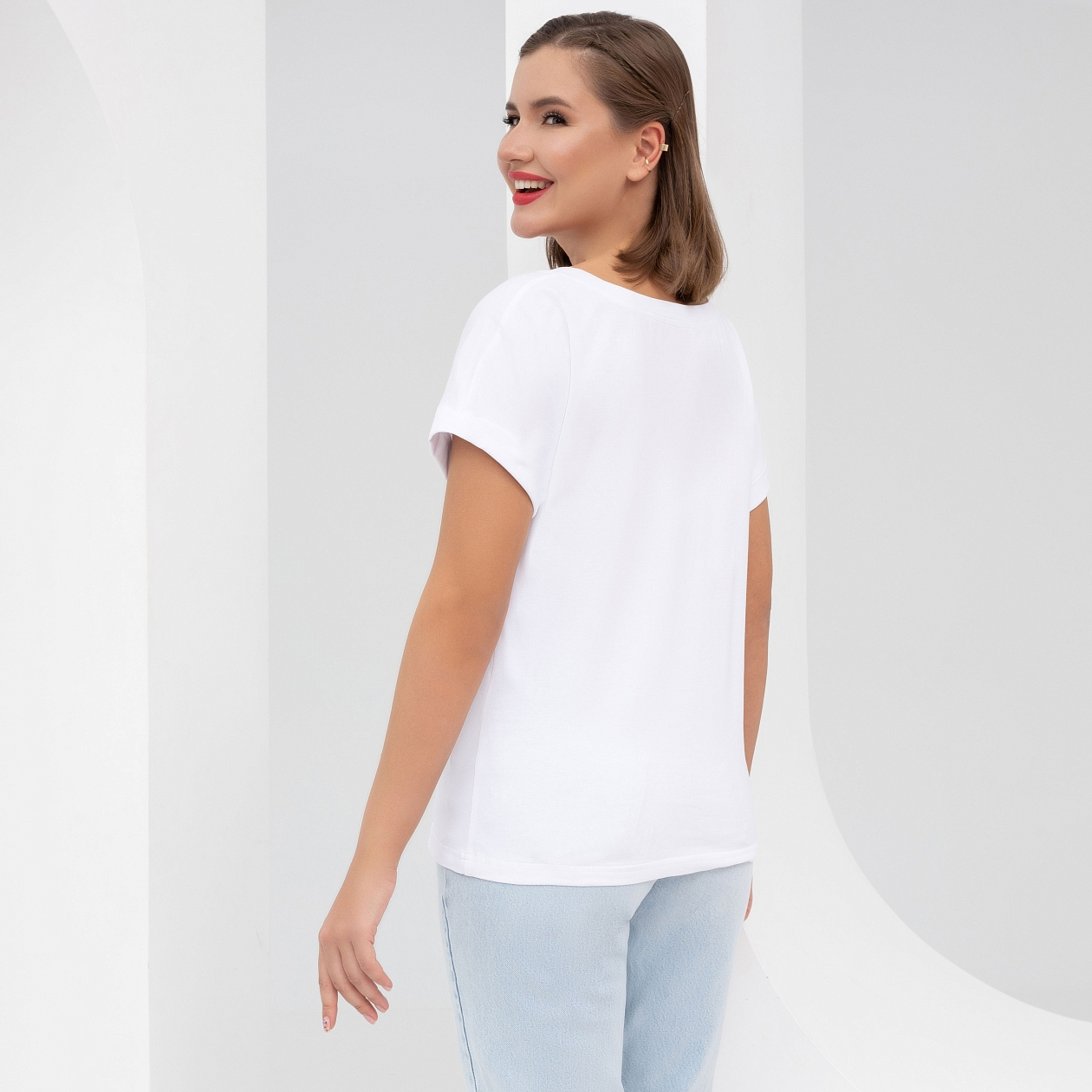 Футболка Летний вайб (кокетка). Состав: 95% хлопок, 5% эластан