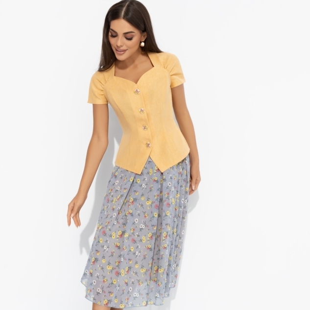 Костюм с юбкой Любовь вне правил (2 в 1, желтый) 