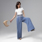 Брюки Красота в движении (deep blue). Состав: 60% полиэстер, 30% вискоза, 5% спандекс, 5% нейлон