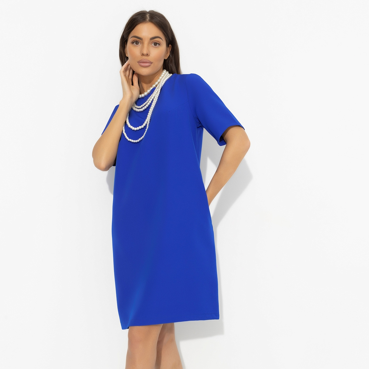 Платье Виртуальные будни (blue). Состав: 60% полиэстер, 37% вискоза, 3% спандекс