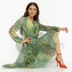 Платье Летящие мгновения (green, new). Состав: 100% полиэстер