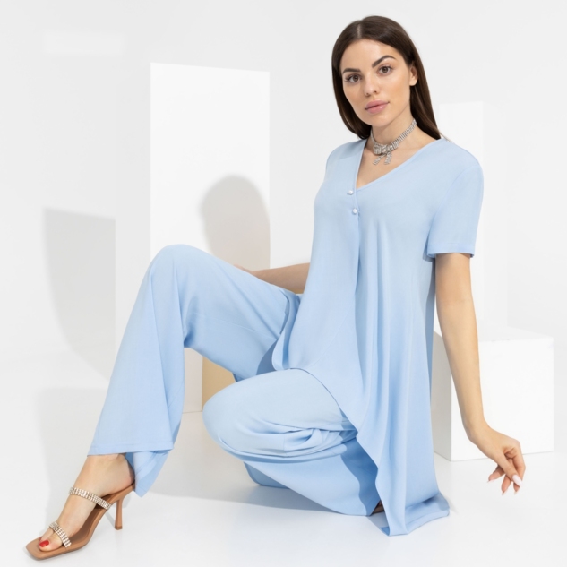 Брючный комплект Модные тенденции (2 в 1, с брошкой) 