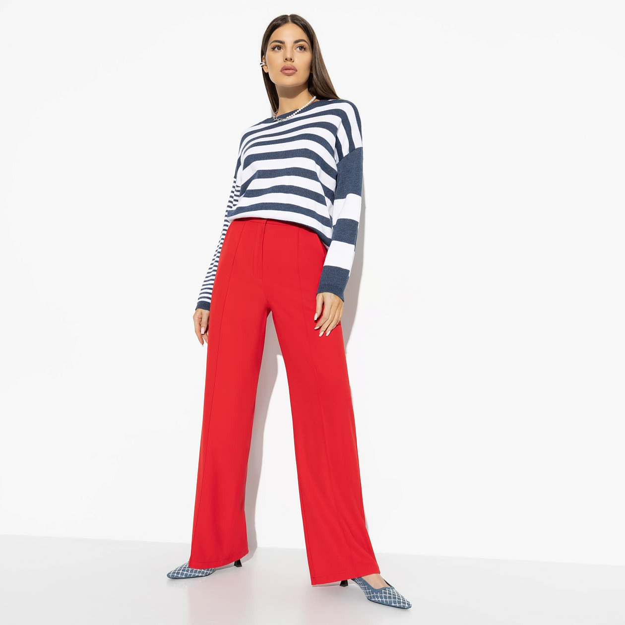 Брюки Модный захват (red). Состав: 72% п/э, 22% вискоза, 6% спандекс