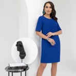 Платье Виртуальные будни (ультрамарин). Состав: 96% п/э, 4% эластан