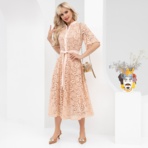 Платье Моя итальянская история (нежность, с поясом). Состав: 95% п/э, 5% эластан