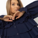 Блуза Гипнотический стиль (синяя). Состав: 100% полиэстер