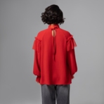 Блуза Мелодия сердца (красная). Состав: 65% п/э, 30% вискоза, 5% спандекс