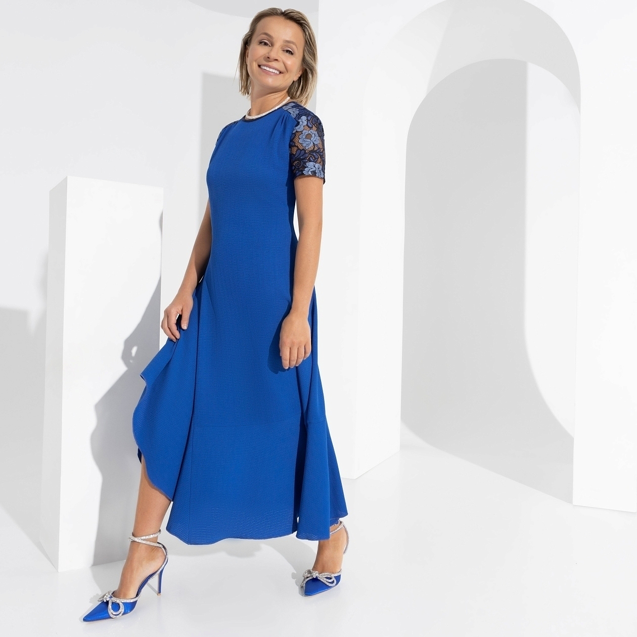 Платье Модный импульс (blue). Состав: 50% вискоза, 45% п/э, 5% спандекс