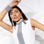 Платье-футляр Поцелуй удачи (white, с манжетами). Состав: 95% п/а, 5% эластан