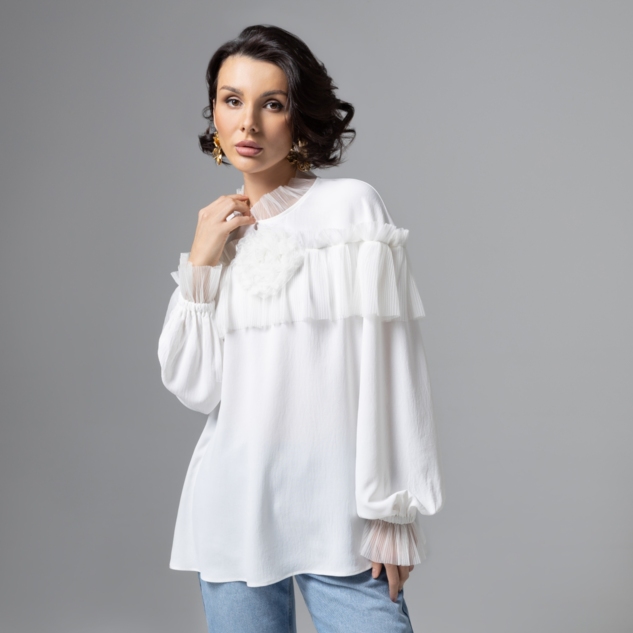 Блуза Мелодия сердца (белая) 