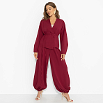 Брючный костюм Стиль говорит (2 в 1, рубин). Состав: 65% полиэстер, 30% вискоза, 5% эластан