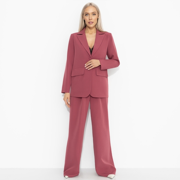 Брючный костюм Серьезный стиль (2 в 1, малиновый десерт) 