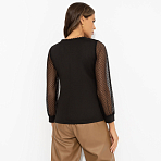 Блуза Попала в сказку (black). Состав: 65% п/э, 30% вискоза, 5% стрейч