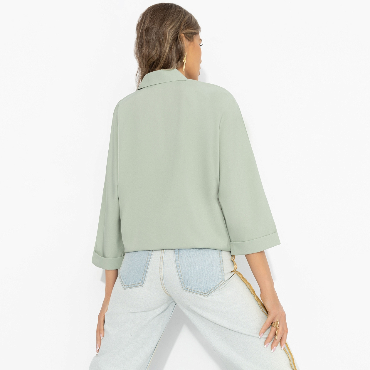 Блуза Твой личный тренд (хаки). Состав: 95% п/э, 5% эластан