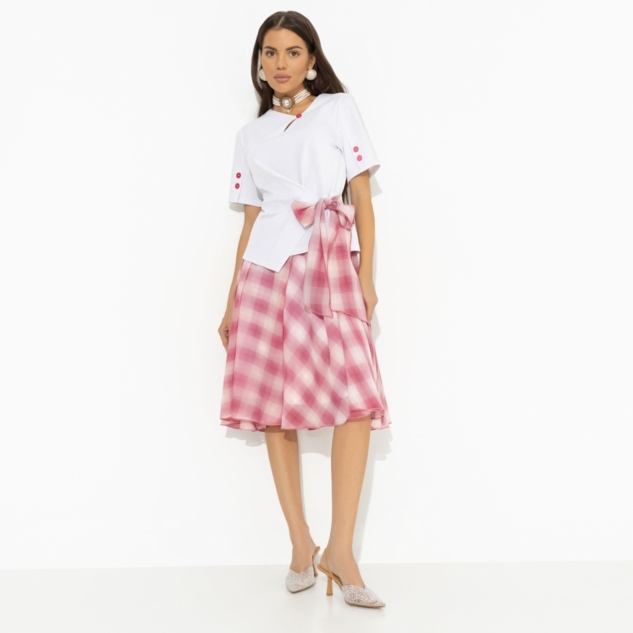 Костюм с юбкой Больше чем стиль (2 в 1, воздушно-розовый) 