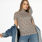 Водолазка Сила нежности (leopard print). Состав: 65% п/э, 30% вискоза, 5% стрейч