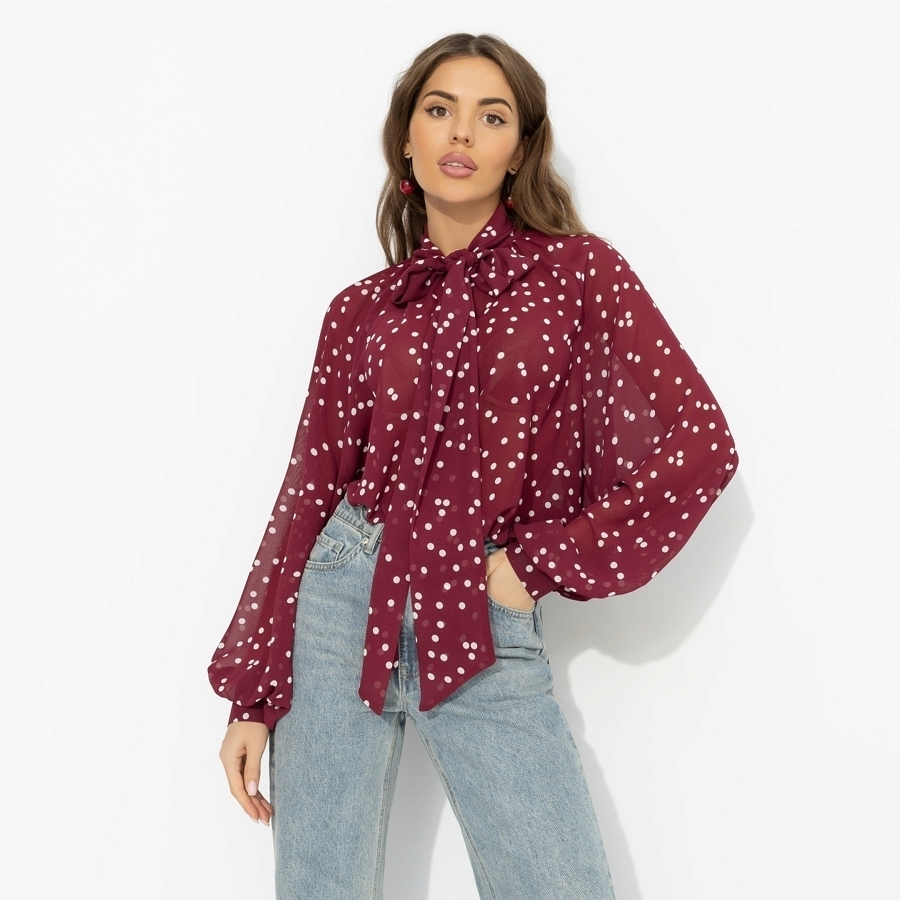 Блуза Привлекаю удачу (бордо). Состав: 100% полиэстер