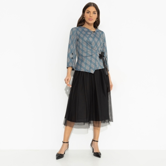 Костюм с юбкой Больше чем стиль (2 в 1, green) 