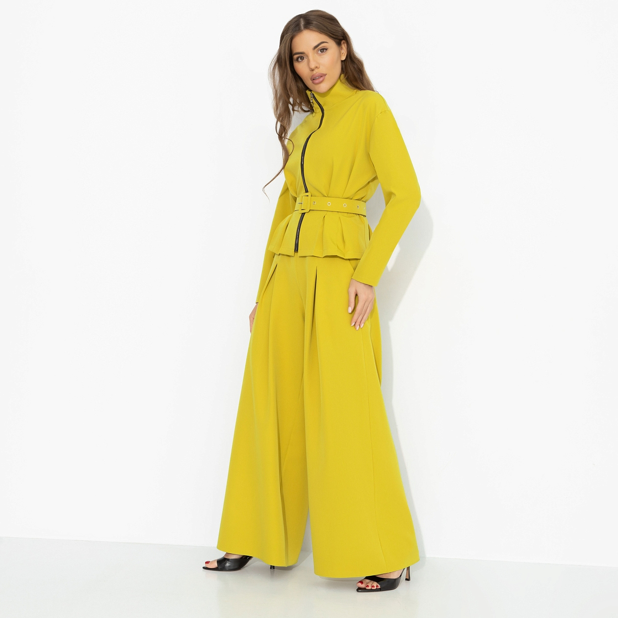 Брючный костюм Так выглядит уверенность (милан, 2 в 1, с поясом). Состав: 95% п/э, 5% эластан