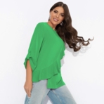 Блуза Я пришла блистать (изумрудная). Состав: 95% п/э, 5% эластан