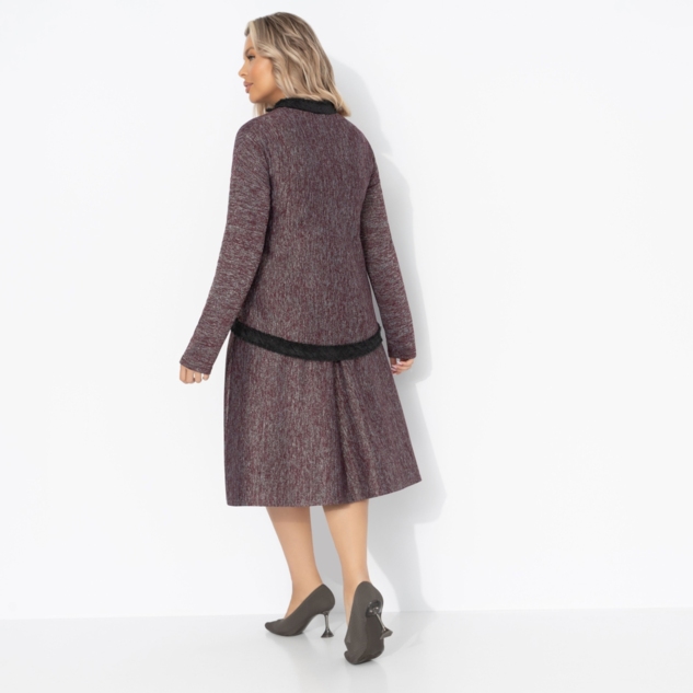 Костюм с юбкой С безупречным вкусом (2 в 1, винный) 