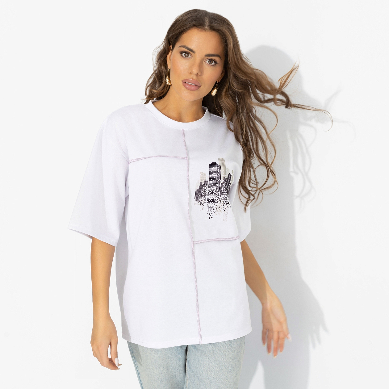 Футболка Идеальная гармония (модная). Состав: 65% п/э, 30% вискоза, 5% стрейч