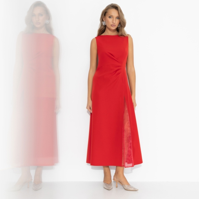 Платье Плавный силуэт (красное) 