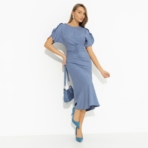 Платье Прямое попадание (голубое). Состав: 100% полиэстер