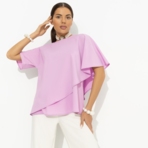 Блуза Лёгкая драма (розовая). Состав: 95% полиэстер, 5% эластан