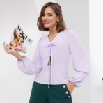Блуза Успешная карьера (нежная сирень). Состав: 95% п/э, 5% эластан