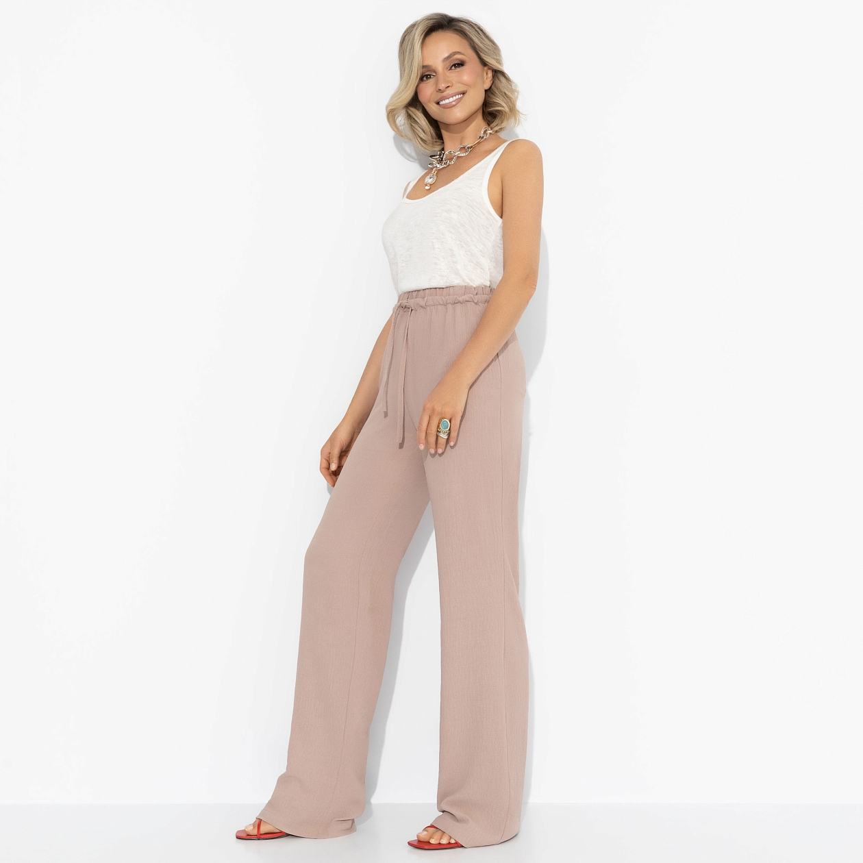 Брюки Оглушительный успех (капучино). Состав: 100% п/э