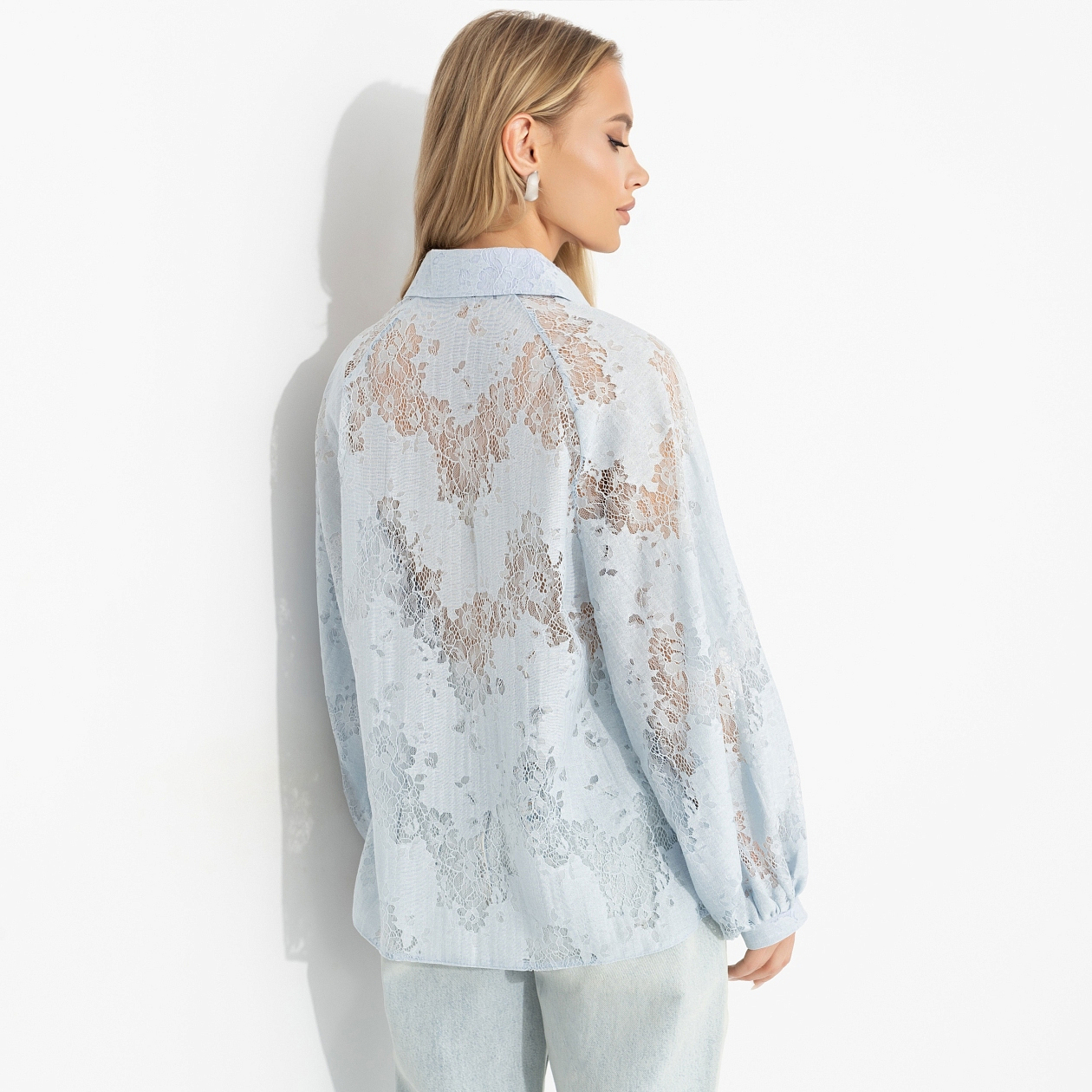 Блуза Теория красоты (дымчато-голубая). Состав: 80% вискоза, 20% п/э