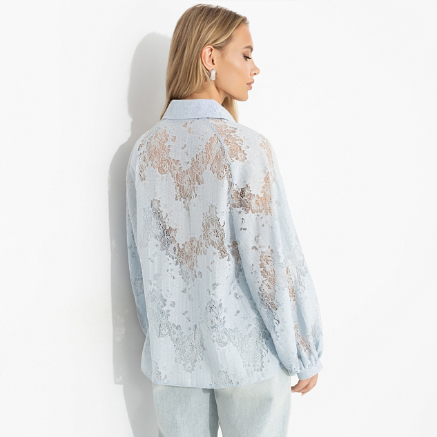 Блуза Теория красоты (дымчато-голубая) 