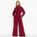 Брючный костюм Так выглядит уверенность (бордо, 2 в 1, с поясом). Состав: 95% полиэстер, 5% эластан