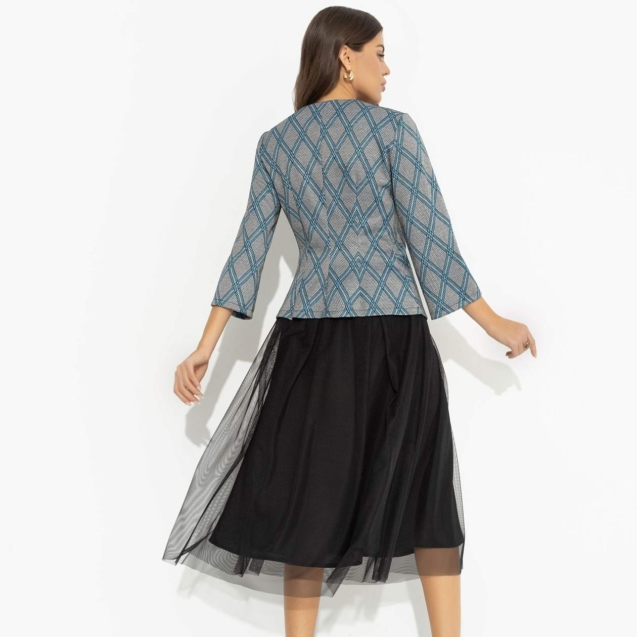 Костюм с юбкой Больше чем стиль (2 в 1, green). Состав: 75% полиэстер, 20% вискоза, 5% спандекс