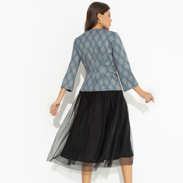 Костюм с юбкой Больше чем стиль (2 в 1, green) 