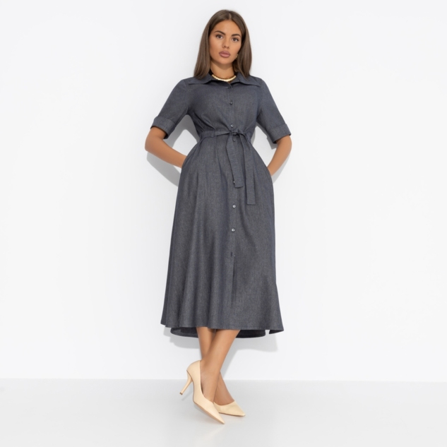 Платье День обещает быть стильным (с поясом) 