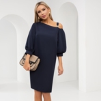 Платье Тайна шикарной красотки (дарк блю). Состав: 95% п/э, 5% эластан