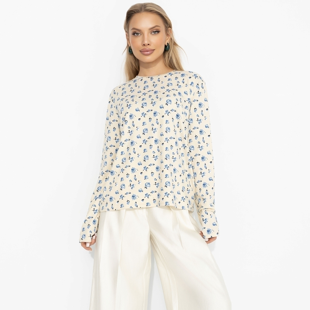 Лонгслив Личный стандарт (романтика). Состав: 65% вискоза, 30% полиэстер, 5% эластан