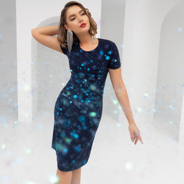 Платье-футляр Северное сияние